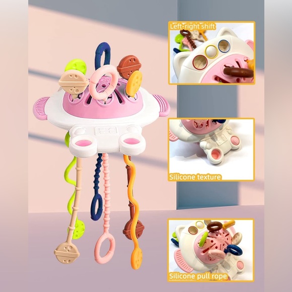 Baby👶🏽2 Pack Astronauts Portable Pull String Teething Activity & Sensory Toys - Picture 10 of 11